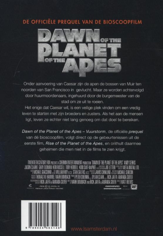 Dawn of the planet of the Apes - Vuurstorm achterkant