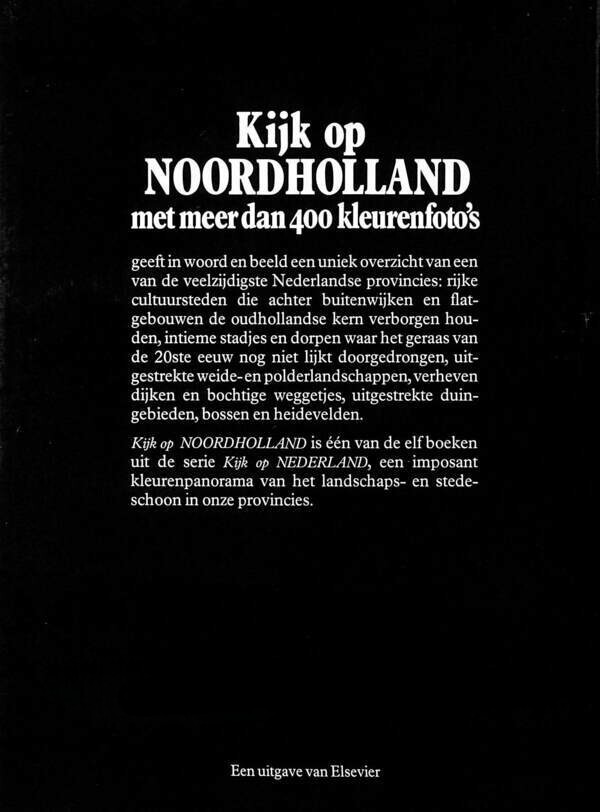 Kijk op Noord-Holland / Kijk op Nederland achterkant