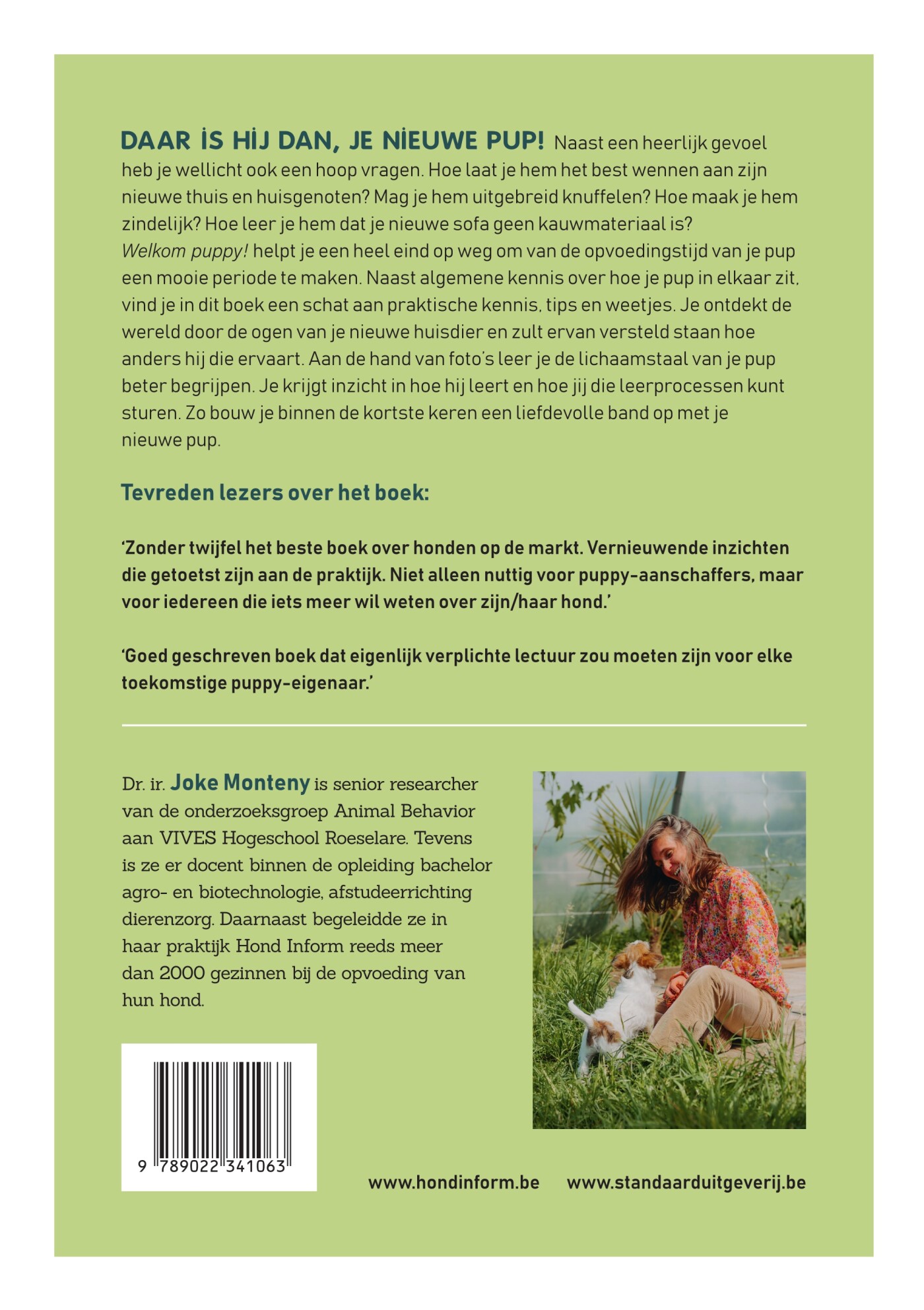 Welkom puppy! achterkant