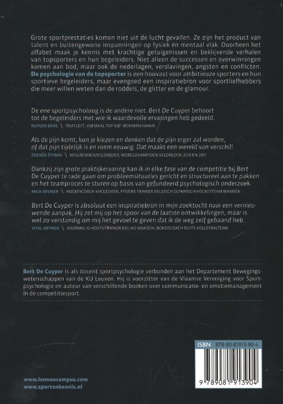 De psychologie van de topsporter achterkant