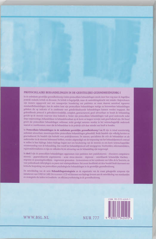 Protocollaire Behandelingen In De Ambulante Geestelijke Gezondheidszorg / I achterkant