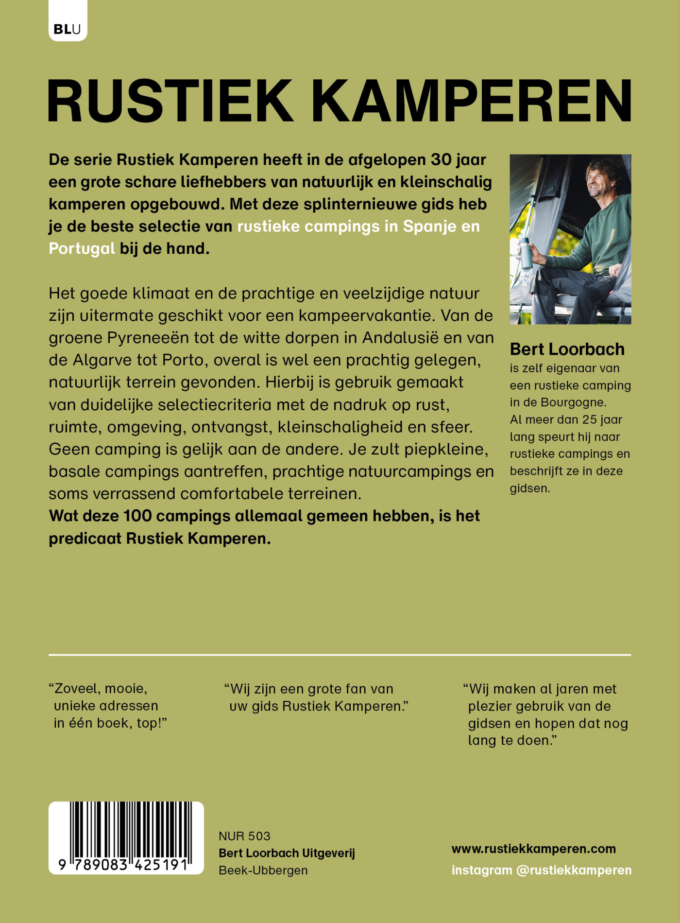 Spanje & Portugal / Rustiek Kamperen achterkant