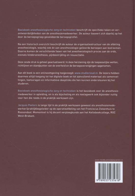 Basisboek anesthesiologische zorg en technieken / Operatieve en Anesthesiologische Zorg en Technieken Basisboek anesthesiologische zorg en technieken / Operatieve en Anesthesiologische Zorg en Technieken achterkant