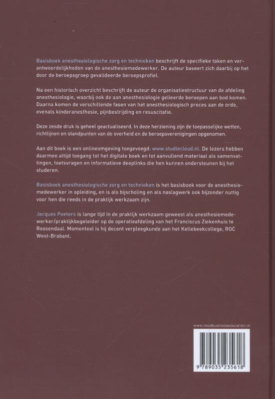 Basisboek anesthesiologische zorg en technieken / Operatieve en Anesthesiologische Zorg en Technieken achterkant