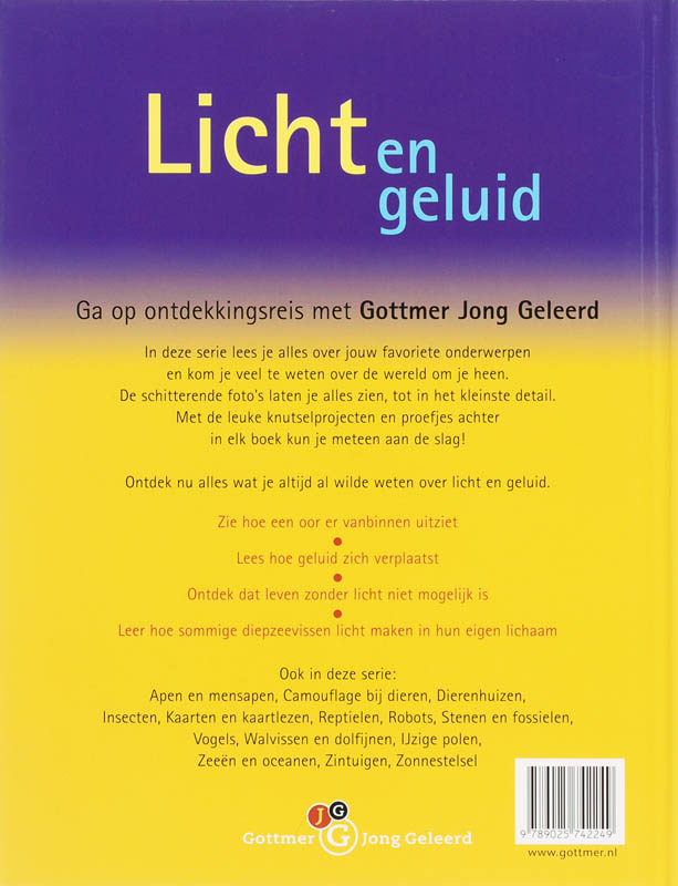 Licht en geluid / Gottmer jong geleerd Licht en geluid / Gottmer jong geleerd achterkant