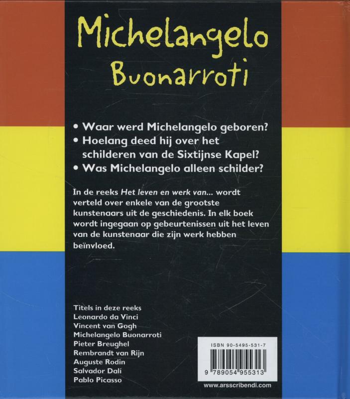 Het leven en werk van... - Michelangelo, Buonarotti achterkant