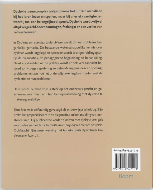 Dyslexie : een complex taalprobleem achterkant