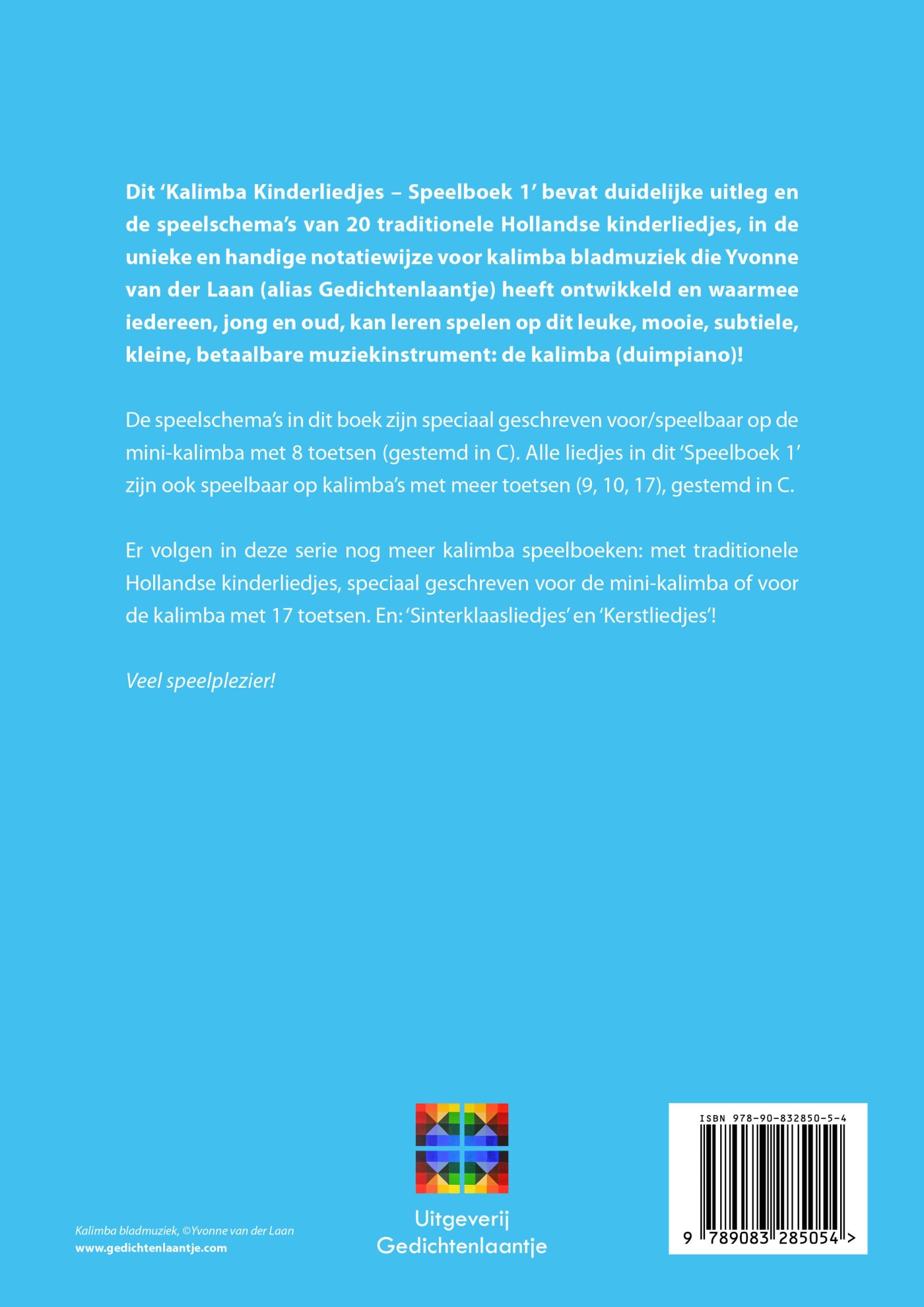 Kinderliedjes / Speelboek 1 / Kalimba / 1 achterkant