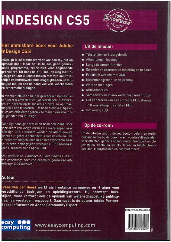 Indesign Cs5 100%Knowhow achterkant