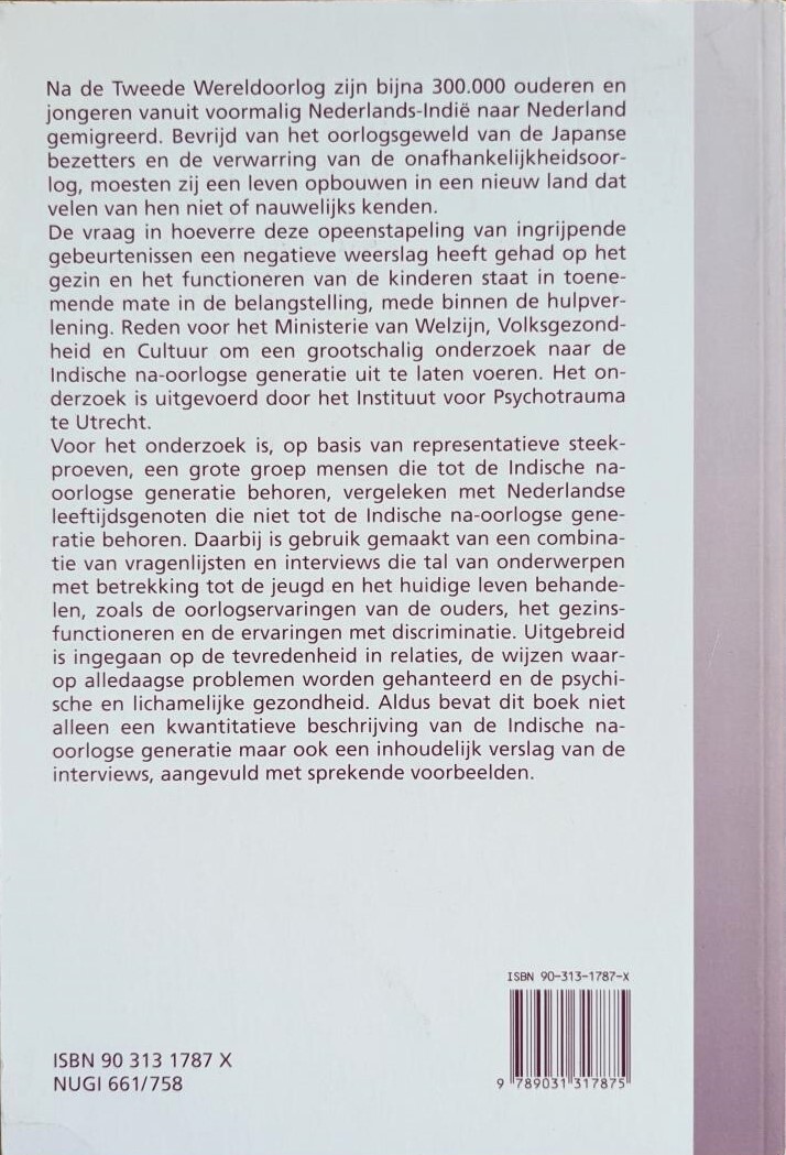 De indische na-oorlogse generatie achterkant