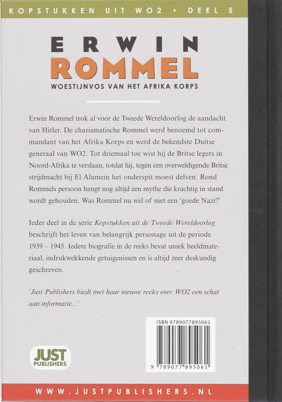Erwin Rommel / Kopstukken uit de tweede wereldoorlog / 5 achterkant