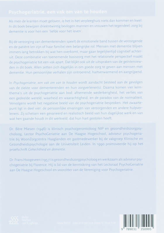 Psychogeriatrie, een vak om van te houden achterkant