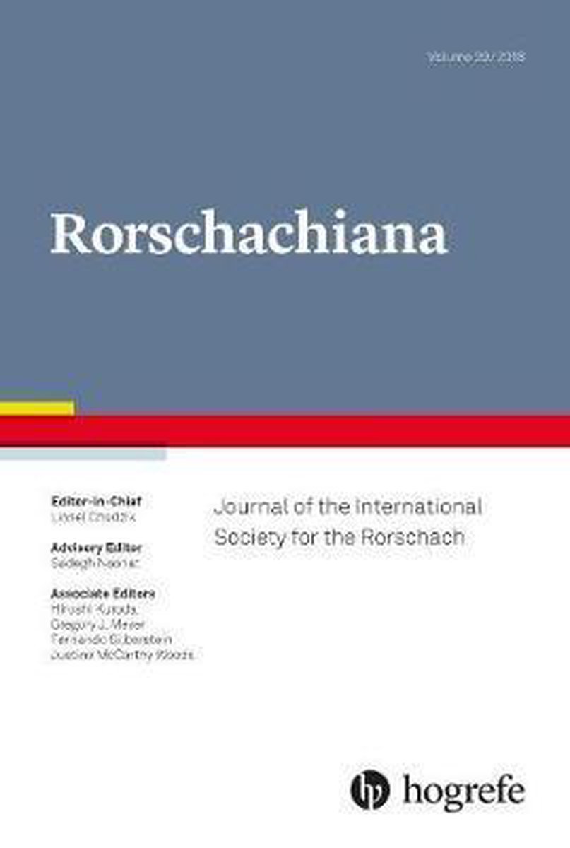 Rorschachiana: Journal of the International Society for the Rorschach, Vol. 39 /2018: 2018