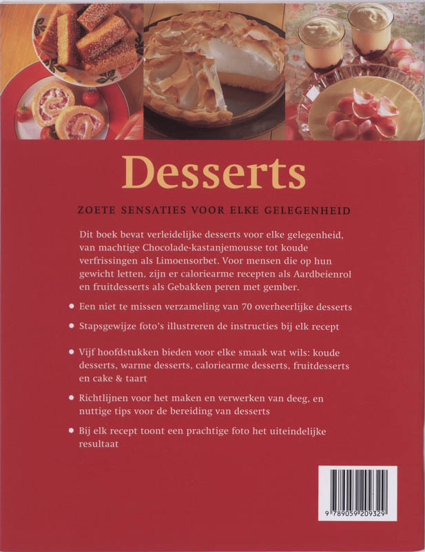 Desserts achterkant