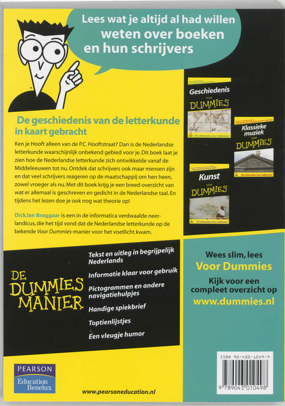 Nederlandse letterkunde voor Dummies / Voor Dummies achterkant