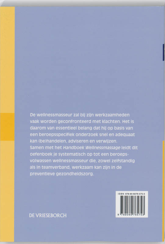 Oefenboek Wellnessmassage Oefenboek Wellnessmassage achterkant