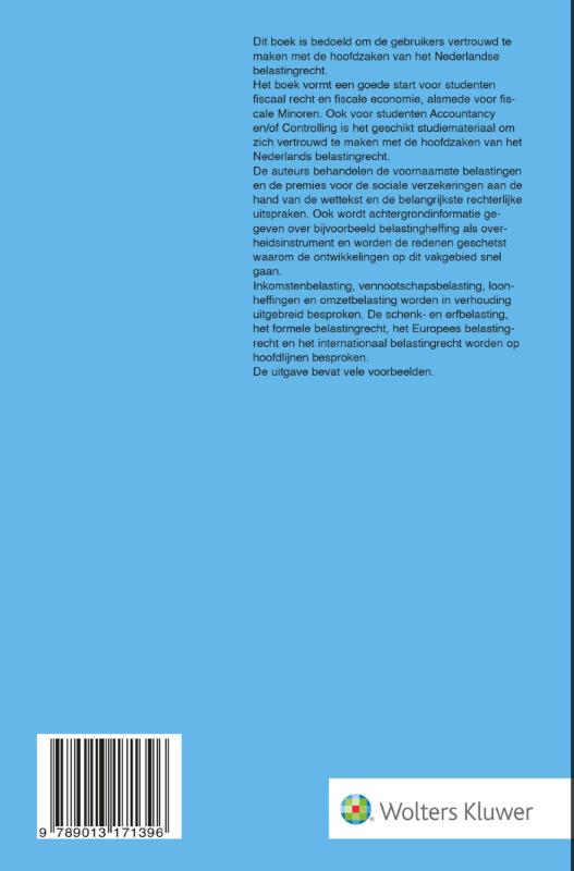 Belastingrecht in Hoofdlijnen achterkant