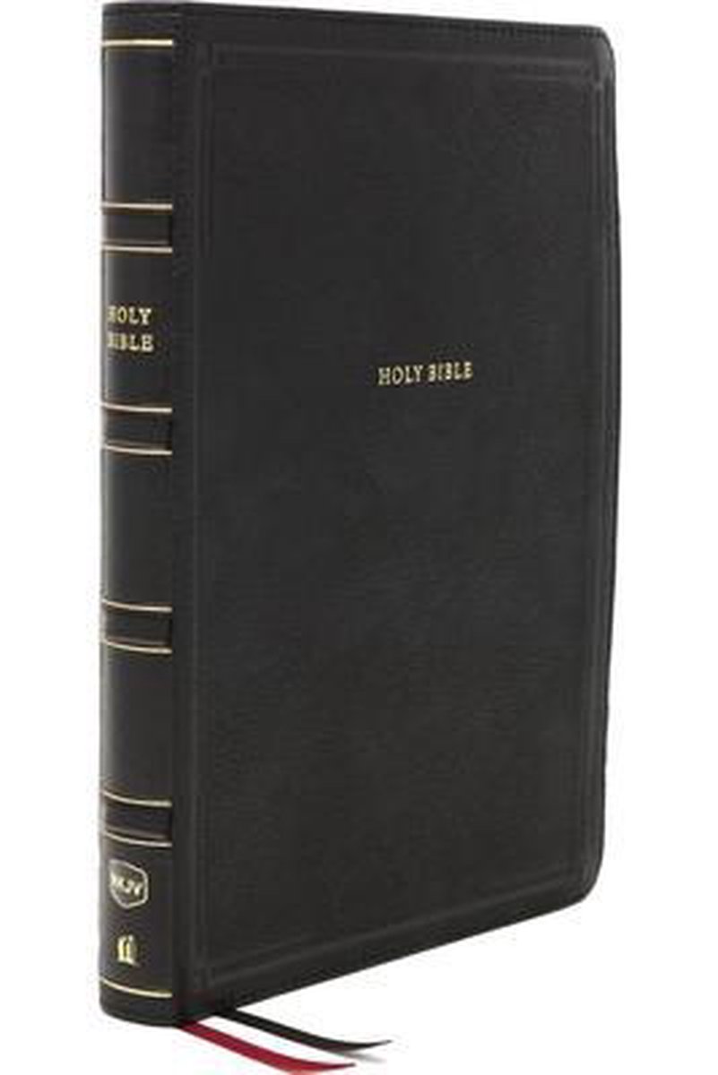 NKJV, Deluxe Reference Bible, Center-Column Giant Print, Leathersoft, Black, Red Letter, Comfort Print