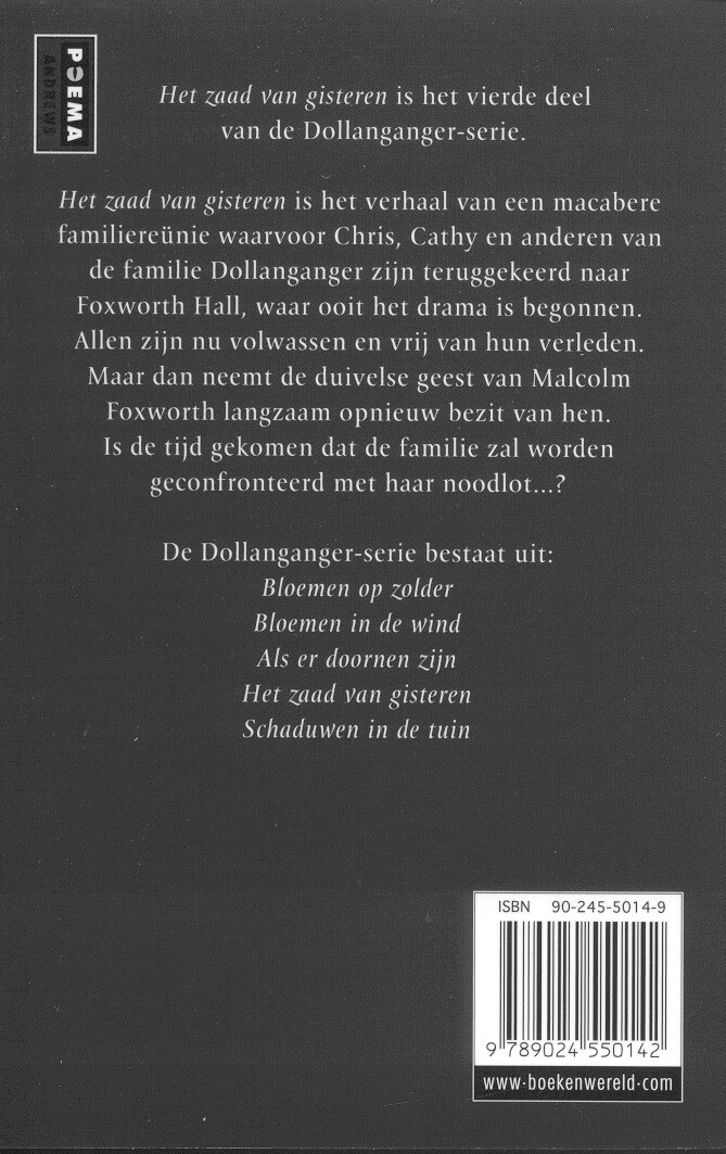 Dollanganger 4 Het zaad van gisteren achterkant