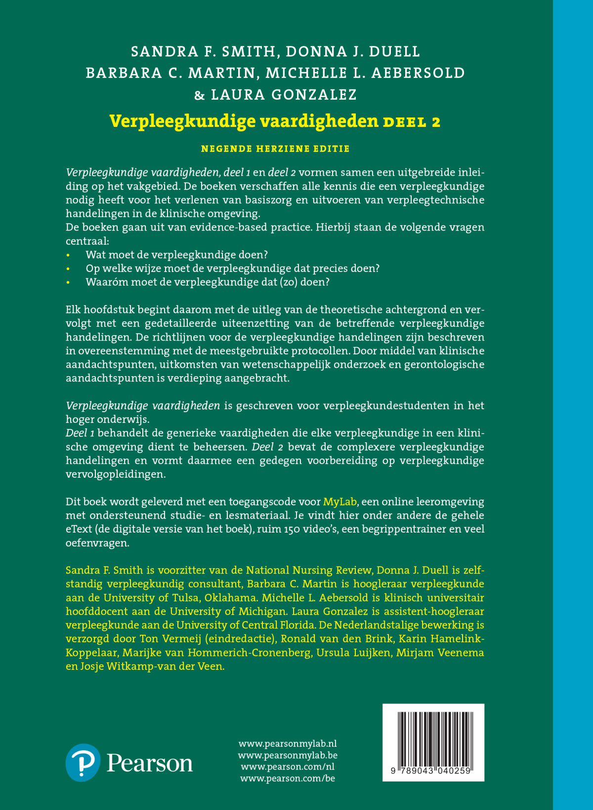 Verpleegkundige vaardigheden, deel 2, 9e editie met MyLab NL / deel 2 achterkant