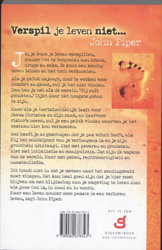 Verspil je leven niet Verspil je leven niet achterkant