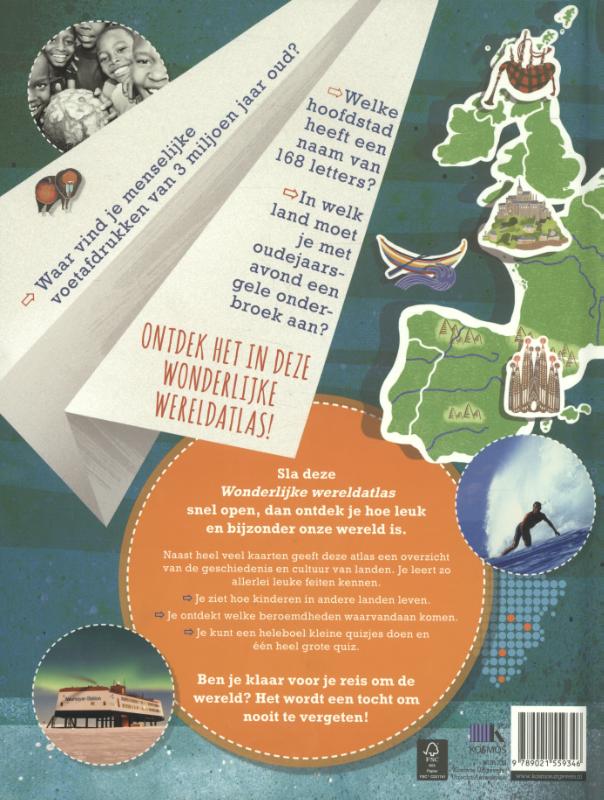 Wonderlijke wereldatlas / Lonely Planet Junior achterkant