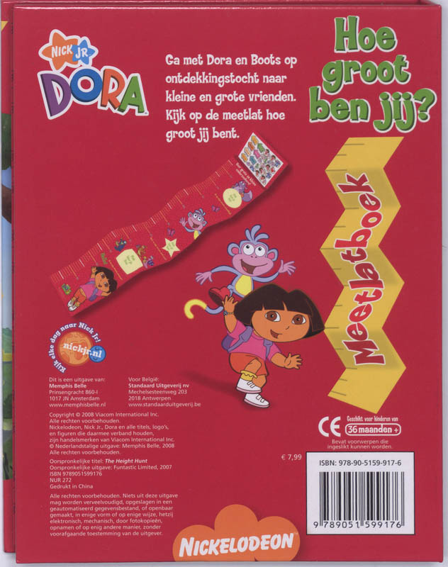 Dora / Hoe groot ben jij / Dora achterkant
