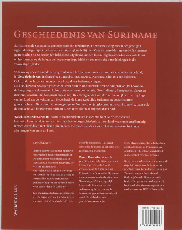 Geschiedenis Van Suriname achterkant