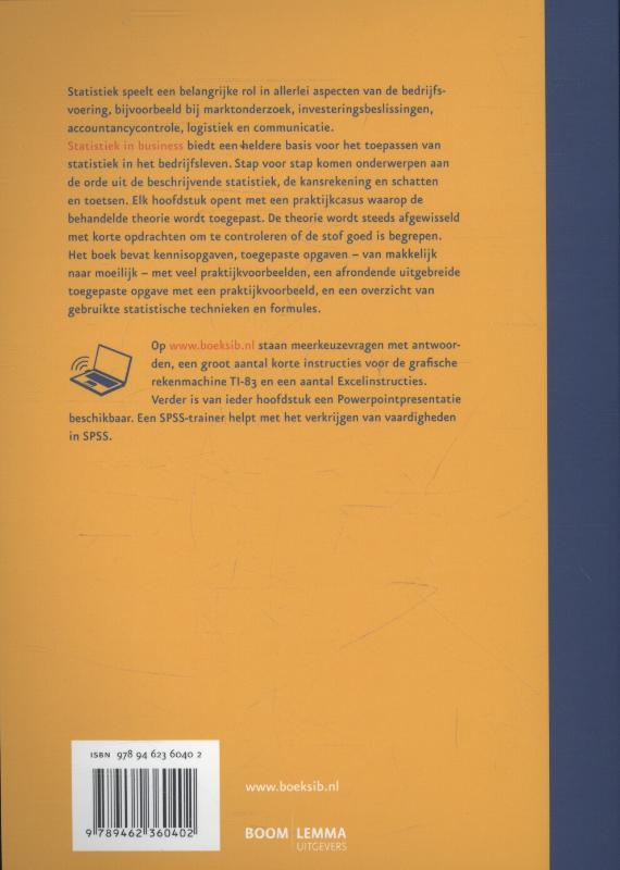 Statistiek in business Statistiek in business achterkant