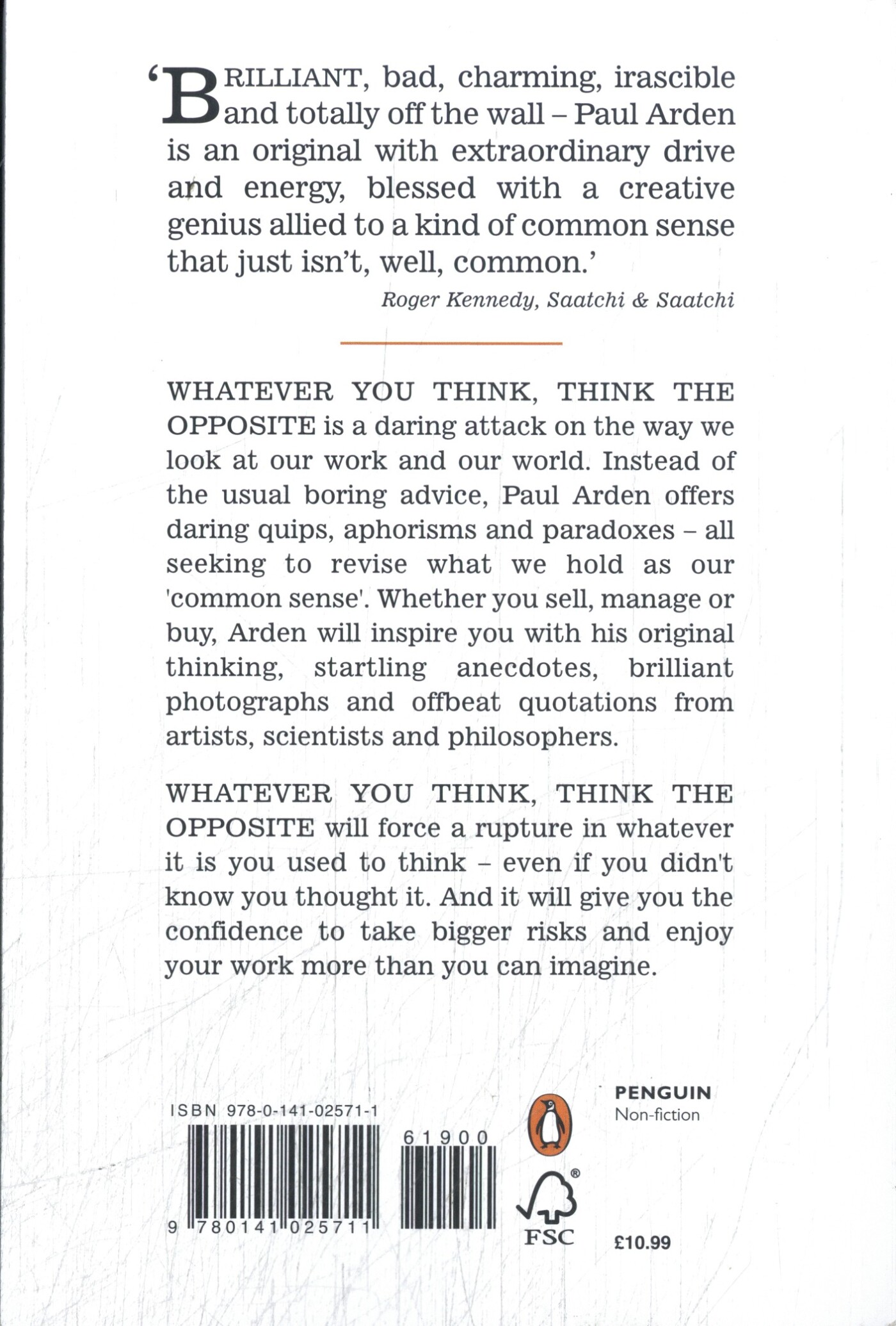 Whatever You Think, Think the Opposite achterkant