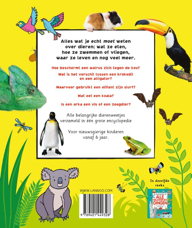 De belangrijke encyclopedie van alle dieren / Lannoo's grote encyclopedie De belangrijke encyclopedie van alle dieren / Lannoo's grote encyclopedie achterkant