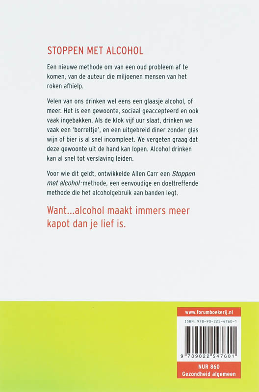 Stoppen met alcohol Stoppen met alcohol achterkant