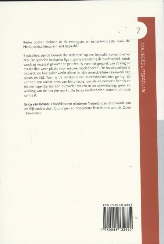 Bestsellers in Nederland 1900-2015 / Colleges Literatuur / 2 achterkant