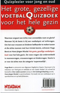 Het grote, gezellige voetbalquizboek voor het hele gezin achterkant