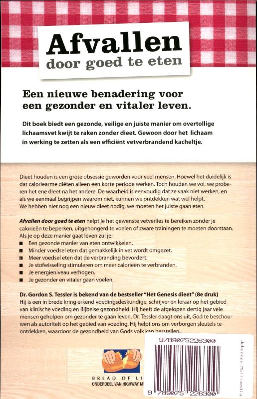 Afvallen door goed te eten Afvallen door goed te eten achterkant