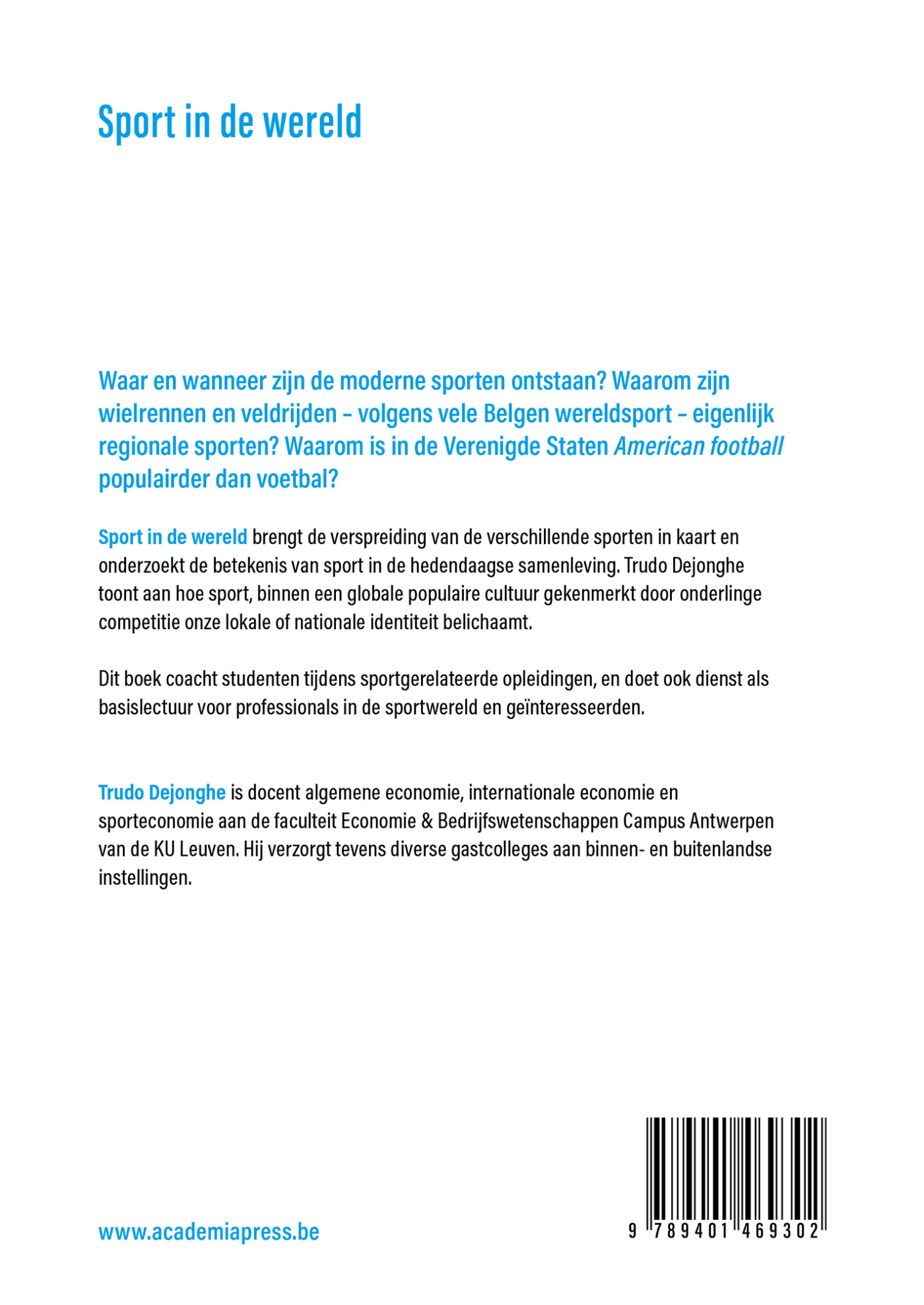 Sport in de wereld achterkant