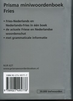 Prisma mini Fries / Prisma mini woordenboeken achterkant