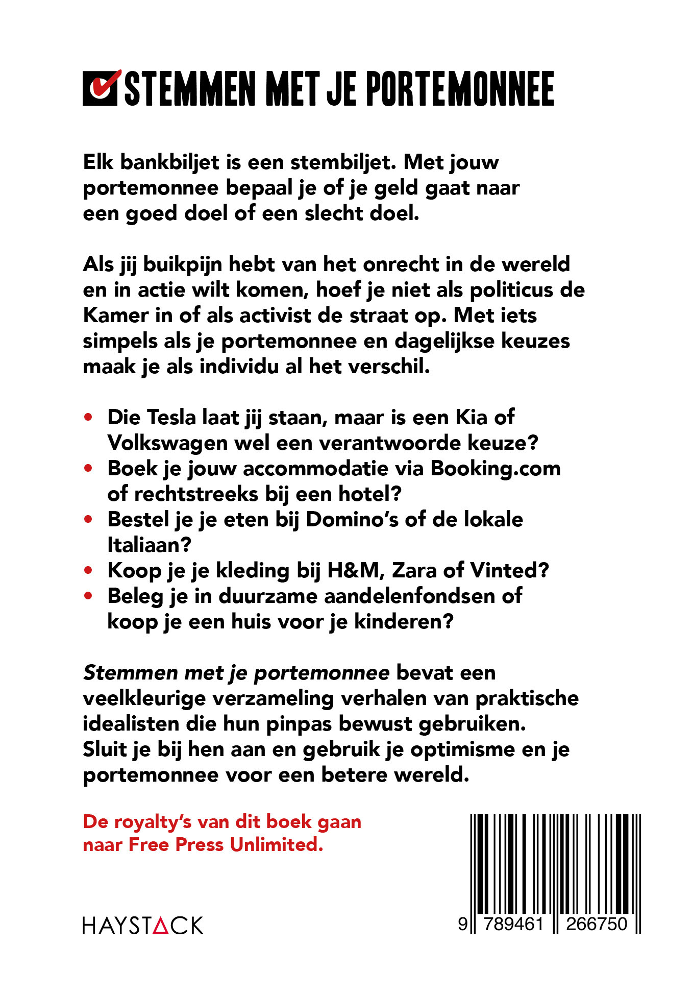 Stemmen met je portemonnee achterkant