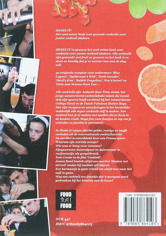 Timo's cocktail boek Shake it! achterkant