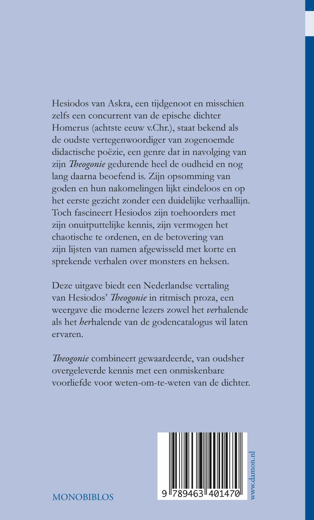 Alle goden / Monobiblos / 5 achterkant
