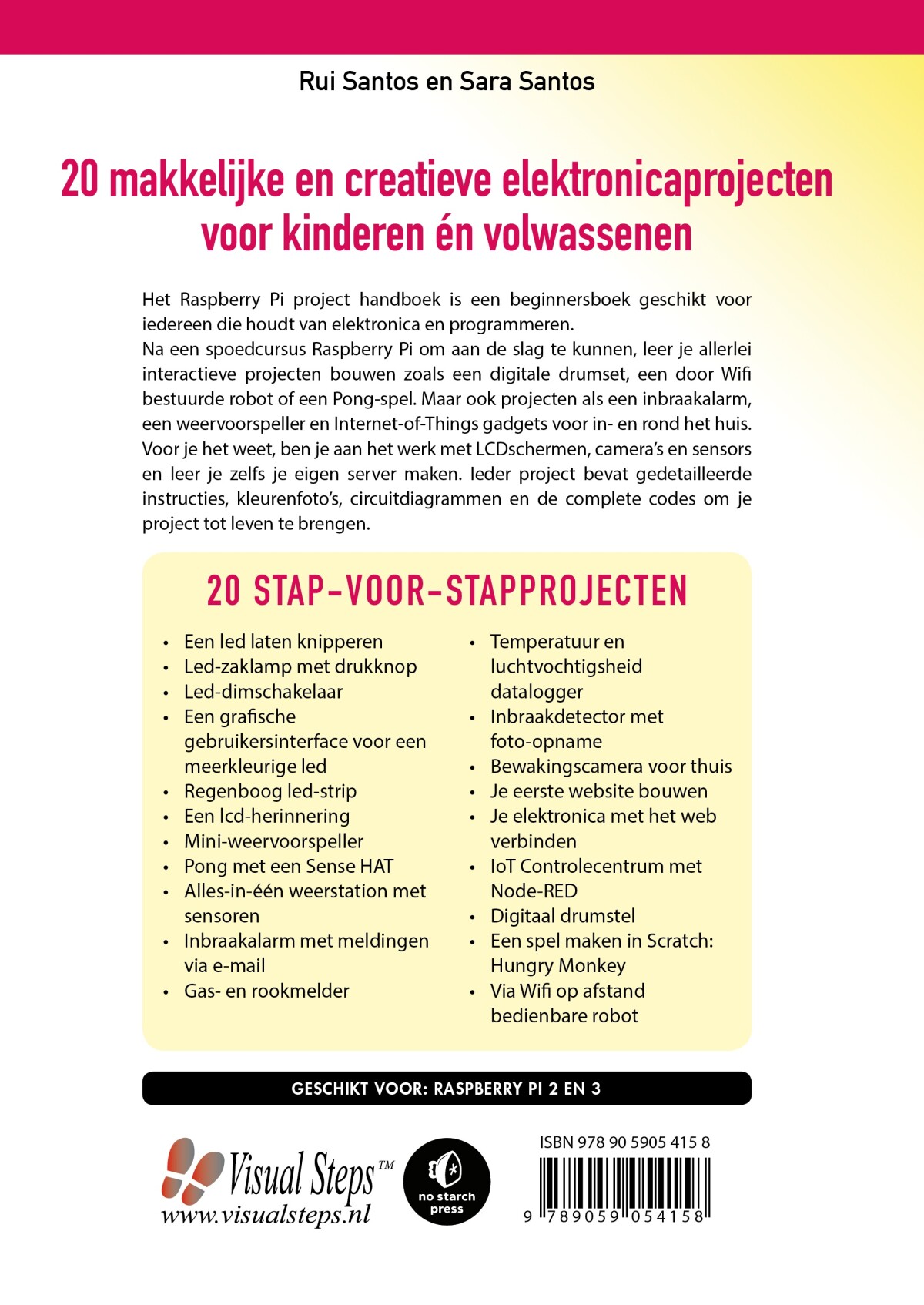 Raspberry Pi® project handboek achterkant
