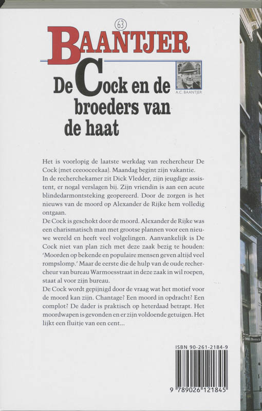 De Cock en de broeders van de haat / Baantjer / 63 achterkant