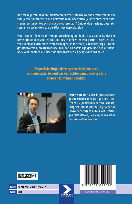 De gespreksleider achterkant