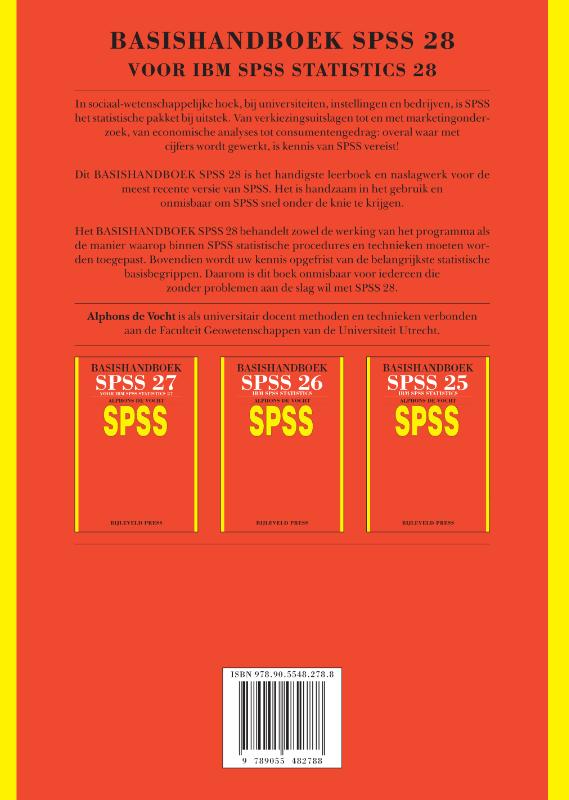 Basishandboek SPSS 28 Basishandboek SPSS 28 achterkant