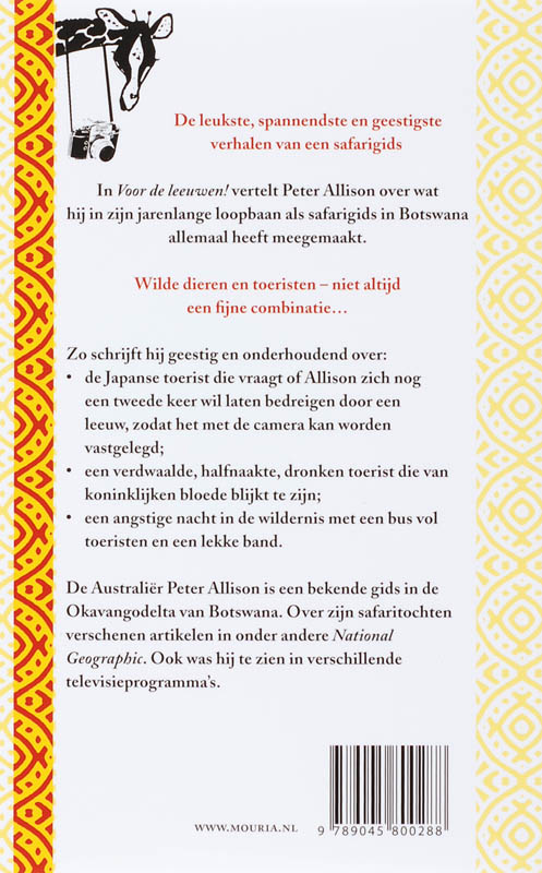 Voor de leeuwen! Voor de leeuwen! achterkant