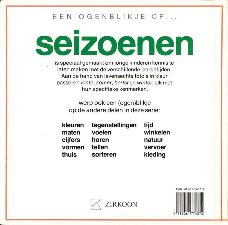 Seizoenen / Een ogenblikje op ... achterkant