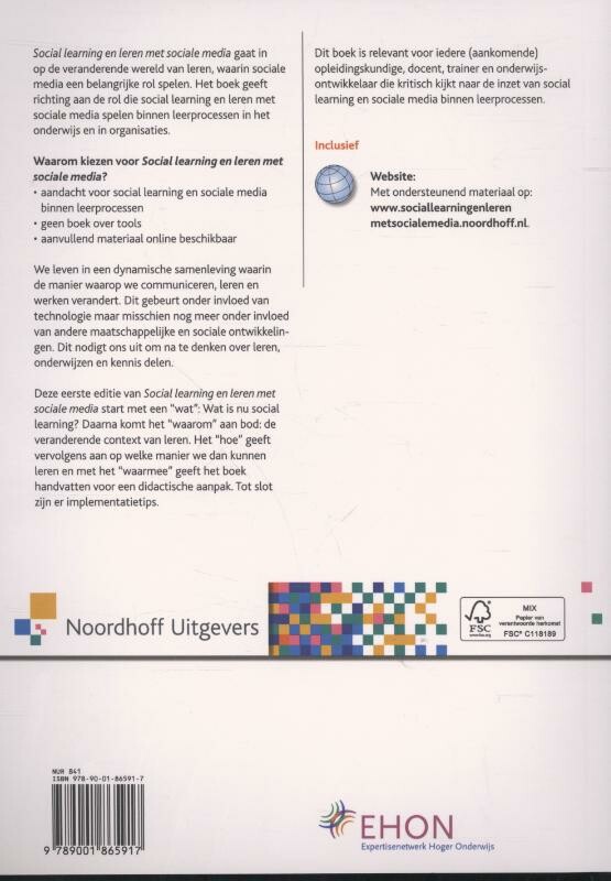 Social learning en leren met sociale media / Leerboek achterkant