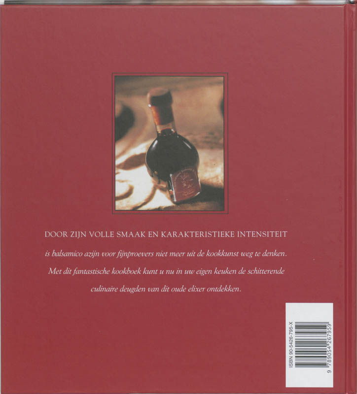 Het balsamico-azijn kookboek achterkant