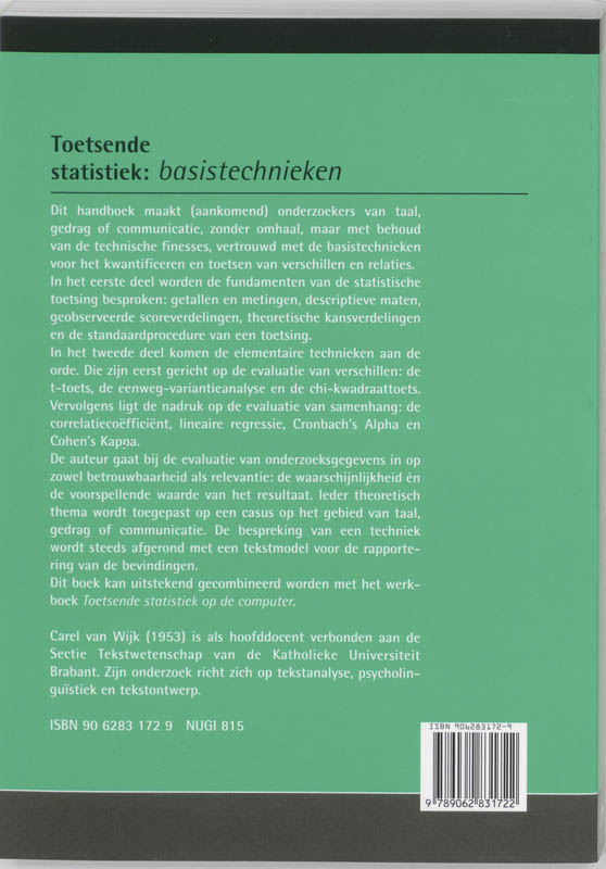 Toetsende statistiek Basistechnieken achterkant