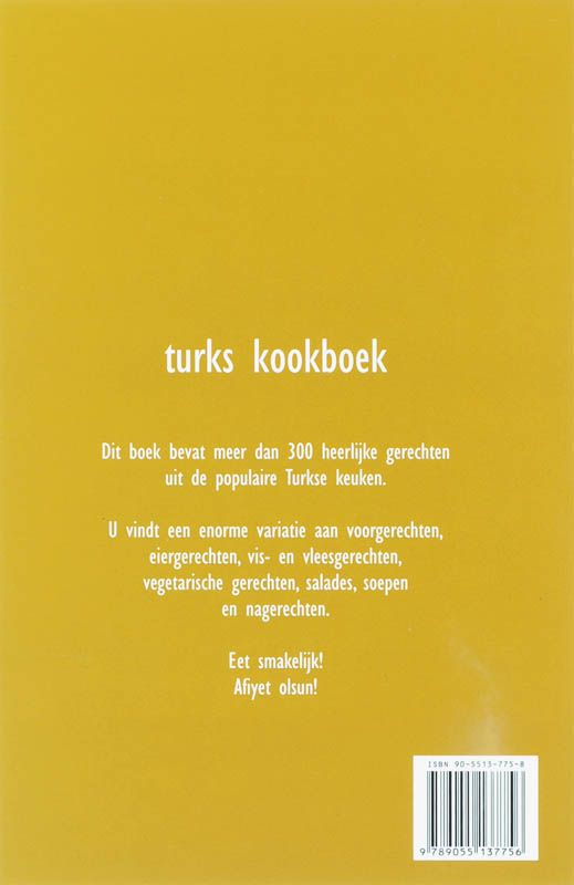 TURKS KOOKBOEK achterkant